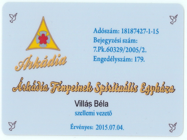 Árkádia Plasztik kártya